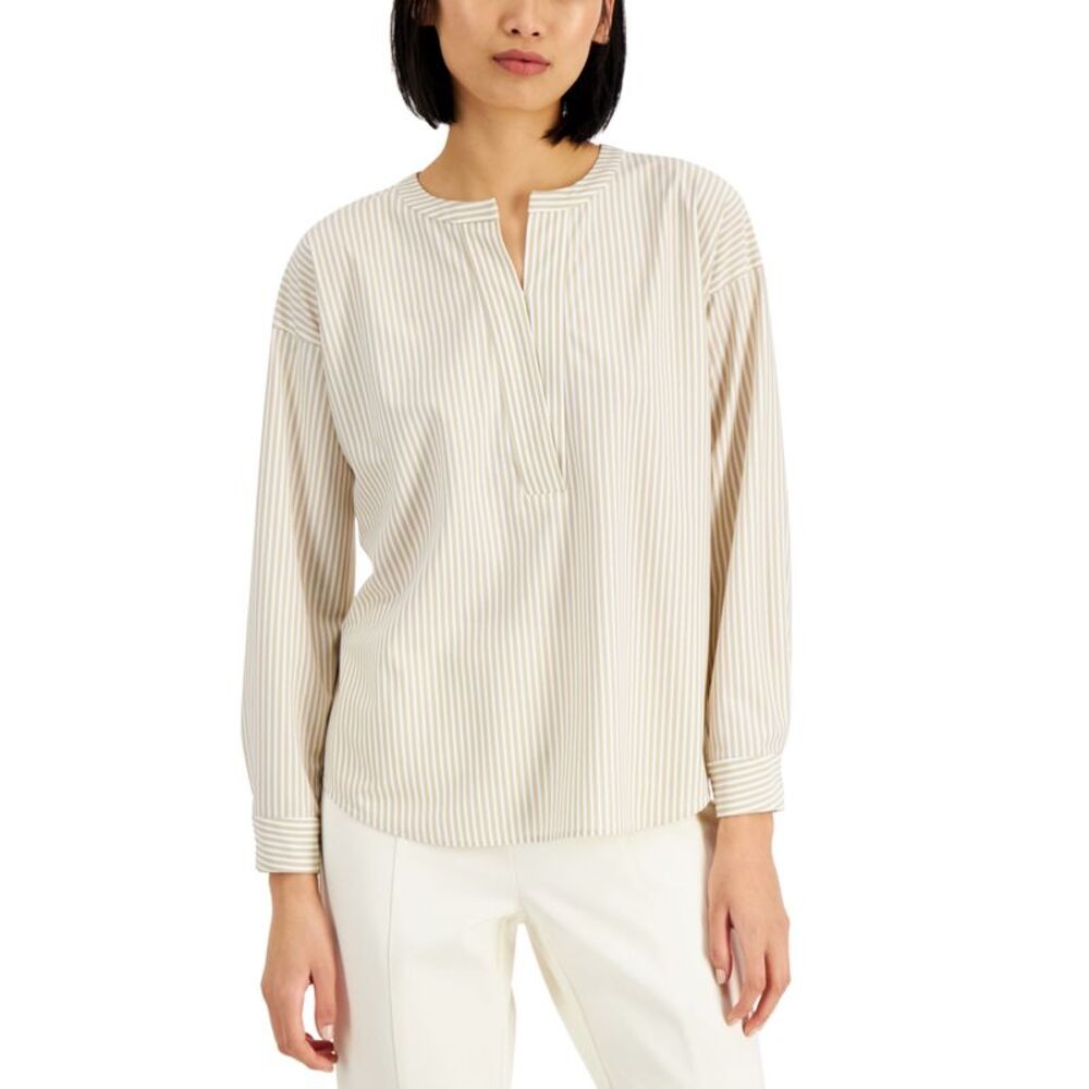 Alfani Striped Split Neck Top